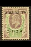 OFFICIAL  ADMIRALTY 1903 1½d Dull Purple & Green With "ADMIRALTY OFFICIAL" Overprint, SG O103, Fine Mint, Expertized E.D - Non Classificati