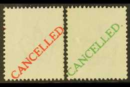 1911  Two Blank Stamp Size Perforated Pieces Of Imperial Crown Watermarked Gummed Paper, Both Overprinted With Diagonal  - Zonder Classificatie