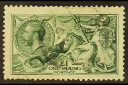 1913  £1 Dull Blue-green Seahorse, SG 404, Used With Light 1916 Cds, Some Short Perfs At Base. A Pleasing Example Of Thi - Unclassified