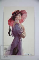 Original Postcard Lady With Large Pink Pamela Hat - Court Barber - Ed.Carlton Publishing N 665 - Coming Out - Barber, Court