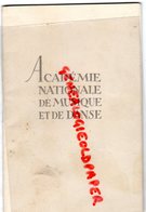 75- PARIS- PROGRAMME ACADEMIE NATIONALE MUSIQUE DANSE-OPERA- 1937-HAMLET-SPECTRE ROSE-L' AIGLON-MAROUF-NARCON-NORE- - Programas