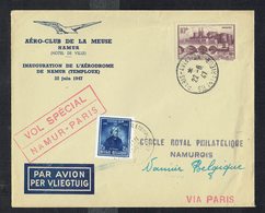 AEROPHILATELIE - Enveloppe Avec Cachet "vol Spécial NAMUR-PARIS", Repris Au N° 482 Du Cat. Belge De L'Aérophilathélie. - Covers & Documents