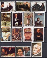 AJMAN - 1972 - Personnalités Politiques Et Militaires Diverses (De Gaulle - Napoléon - Churchill - Kennedy- Elysabeth II - Adschman