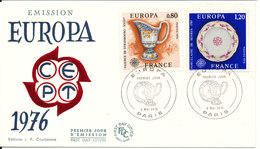 France FDC EUROPA CEPT 8-5-1976 Complete With Cachet - 1976