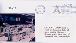 1992 USA Space Shuttle Discovery STS-53 Ground Group Hard Work Commemorative Cover - América Del Norte