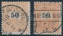 O 1898 + 1899 50kr, Nagy Színeltérés (14.000) - Other & Unclassified