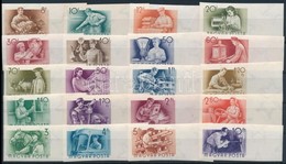 ** 1955 Munka ívszéli Vágott Sor (40.000) (12f ívszélen Törés, 140Ft Törés / Folded) - Other & Unclassified