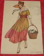 Illustrateur : Signer Bompard - Femme Avec Pagnier D'oeufs - Robe - Chapeau - élégante -------- 460 - Bompard, S.