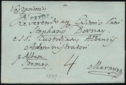 1839 Portós Levél / Unpaid Cover ,,Weszpr:' - Mernye - Other & Unclassified