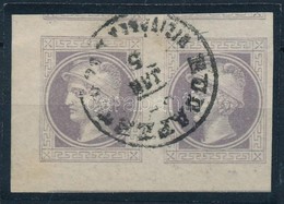 O 1867 Hírlapbélyeg ívsarki Pár / Corner Pair 'BUDAPEST' - Other & Unclassified