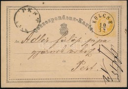 ~1870 Díjjegyes Levelez?lap / PS-card 'KÖLCSE' - 'PEST' - Altri & Non Classificati