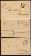 1881 3 Db 2kr Díjjegyes Levelez?lap, Vízjel VII. / 2kr PS-cards - Sonstige & Ohne Zuordnung