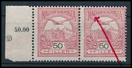 ** 1909 Turul 50f Pár 1-es és 2-es Típus + ívszéli Jelzések - Other & Unclassified