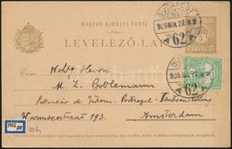 1909 5f Díjjegyes Levelez?lap 5f Díjkiegészítéssel Hollandiába - Other & Unclassified