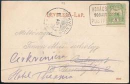1909 Kovácspatak Képeslap Hozzátartozó 'KOVÁCSPATAK' Postaügynökségi Bélyegzéssel - Other & Unclassified