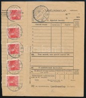 1916 Levélrovatlap Postai Belkezelésben 5 Db Károly 10f Bérmentesítéssel, Ritka! - Sonstige & Ohne Zuordnung