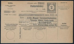 1918 2f Díjjegyes Használatlan Postautalvány Megcímezve - Sonstige & Ohne Zuordnung