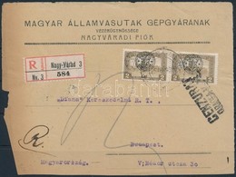 1919 Ajánlott Levél El?lap Nagyvárad Bélyegekkel Budapestre, Bodor Vizsgálójellel - Other & Unclassified