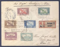 1924 (14. Díjszabás) Ajánlott Légi Levél Bécsbe 'BUDAPEST-WIEN' Légi Irányító Bélyegzéssel / Registered Airmail Cover To - Andere & Zonder Classificatie