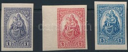 ** 1926 Keskeny Madonna Vágott Sor (100.000) / Mi 427-429 Imperforate Set - Sonstige & Ohne Zuordnung