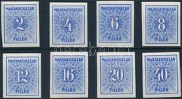 ** 1934 Kékportó 10f és 80f Nélkül, Vágott / Postage Due Mi 125-128 + 130-133 Imperforate - Andere & Zonder Classificatie