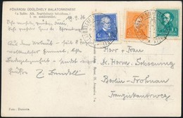 1936 Képeslap Németországba 3 Szín? Bérmentesítéssel 'BALATONKENESEI F?VÁROSI ÜDÜL?HELY' - Sonstige & Ohne Zuordnung