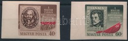 ** 1949 Magyar Tanácsköztársaság ívszéli Vágott Sor (10.000) / Mi 1037-1038 Imperforate Margin Set - Sonstige & Ohne Zuordnung