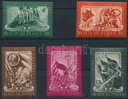 ** 1950 DISZ (I.) Vágott Sor (16.000) / Mi 1106-1110 Imperforate Set - Sonstige & Ohne Zuordnung