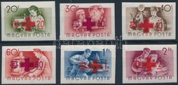 ** 1957 Vöröskereszt (IV.) Vágott Sor (25.000) / Mi 1482-1487 Imperforate Set - Sonstige & Ohne Zuordnung