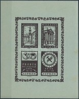 ** 1938 Propaganda Bélyegkiállítás, Sopron Emlékív Fogazatlan, Zöld Papír, Fery Jelzés - Autres & Non Classés