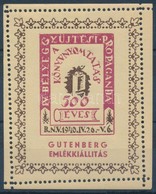 ** 1940/8ba IV. Bélyeggy?jtési Propaganda Gutenberg Emlékblokk (10.000) - Sonstige & Ohne Zuordnung