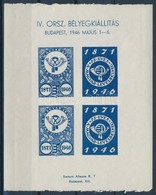 ** 1946/1ab IV. Országos Bélyegkiállítás (I.) Vágott Emlékív (4.500) - Andere & Zonder Classificatie