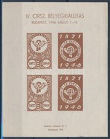 ** 1946/1bb IV. Országos Bélyegkiállítás (I.) Vágott Emlékív (4.500) - Sonstige & Ohne Zuordnung