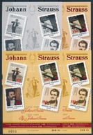** 1999/21 Strauss 4 Db-os Emlékív Garnitúra Azonos Sorszámmal (20.000) - Sonstige & Ohne Zuordnung