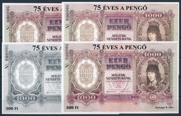 ** 2001/6 75 éves A Peng? 4 Db-os Emlékív Garnitúra Azonos Sorszámmal (20.000) - Sonstige & Ohne Zuordnung