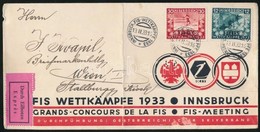 1933 Expressz Levél FIS Bélyegekkel és Alkalmi Bélyegzéssel / Express Cover With FIS Stamps And Special Cancellation - Other & Unclassified