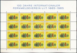 ** 1965 100 éves A Nemzetközi Távközlési Unió (ITU) Kisív Mi 458 - Altri & Non Classificati