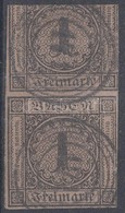 O 1851 Mi 1b Függ?leges Pár / Vertical Pair (fels? Bélyeg Fels? Szélér?l A Felirat Levágva / Upper Stamp Cut Off The Top - Other & Unclassified