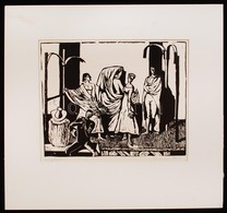 Mermeze Nóra (1938-): Színjátszók. Linó, Papír, Jelzett, 23×30 Cm - Sonstige & Ohne Zuordnung