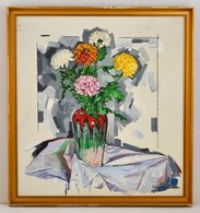 Négely Jelzéssel: Virágcsendélet. Olaj, Vászon, Keretben, 70×63 Cm - Sonstige & Ohne Zuordnung
