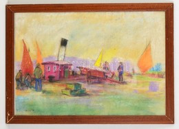 Poll Jelzéssel: Kiköt?. Pasztell, Papír, üvegezett Keretben, 46×63 Cm - Autres & Non Classés