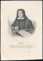 Murillo Után: Bartolomé Esteban Murillo Portréja, Litográfia, Papír, Jelzett, Feliratozva, 27×19,5 Cm - Prenten & Gravure