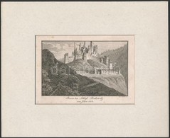 Cca 1860 Leopold Müller(1834-1882): Ruine Des Schloss Boskovitz Vom Jahre 1814, Metszet, Jelzett A Metszeten, Restaurált - Prints & Engravings