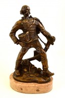 Ábrán Zoltán (1906-1986): Huszár. Patinázott Bronz, Jelzett, Márvány Talapzaton, M:43 Cm (talpazat Nélkül) - Sonstige & Ohne Zuordnung