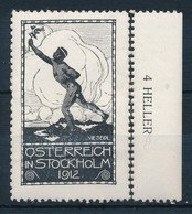 ** Ausztria 1912 Olimpia Stockholm Levélzáró, Leszakadt ívszéllel - Ohne Zuordnung