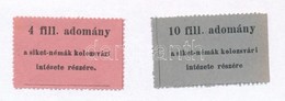 1930-1940 Adománybélyeg-pár A Siket-némák Kolozsvári Intézete Részére - Zonder Classificatie