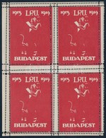 1913 IPU Budapest Piros Levélzáró 4-es Tömb - Ohne Zuordnung