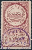 1904 Sátoraljaújhely Városi Illetékbélyeg Szürkésfehér Papíron (6.000) - Non Classificati