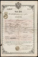 1855 Útlevél Szalónakhutai Lakos  Részére 6 Kr CM Okmánybélyeggel / Passport For Glasshütten Bei Schlaining In Burgenlan - Ohne Zuordnung