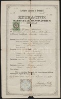 1874 Újszentanna (Sântana), Latin Nyelv? Keresztelési Anyakönyvi Kivonat, Sérült, Okmánybélyeggel - Non Classificati
